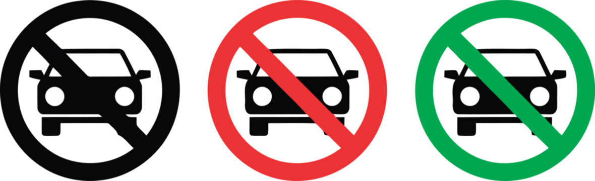 No parking car prohibition vector illustration