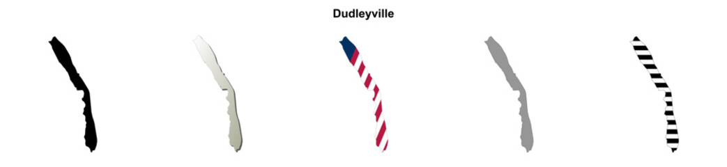 Obraz premium Dudleyville (Arizona) blank outline map