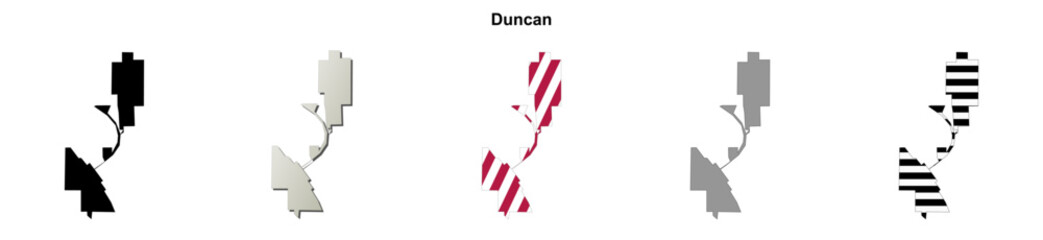 Obraz premium Duncan (Arizona) blank outline map