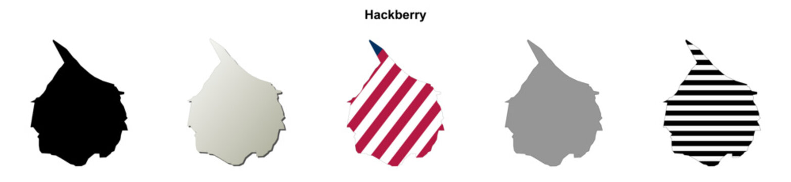 Hackberry (Arizona) blank outline map
