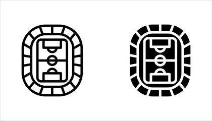 Soccer field icon set, football field icon line style design vector illustration on white background © Ainul