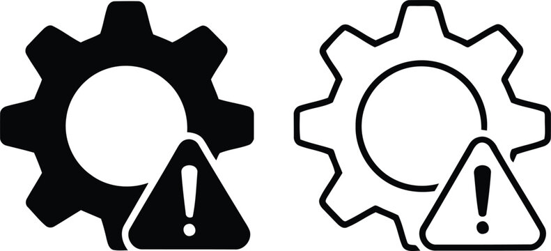 Gear warning triangle vector illustration