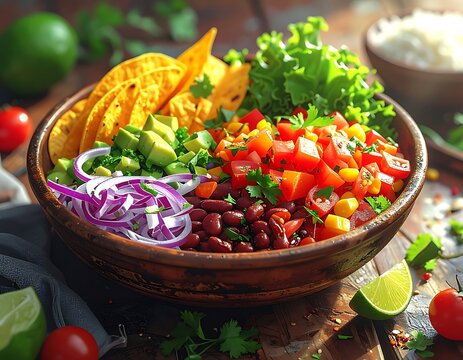 Vibrant healthy salad bowl