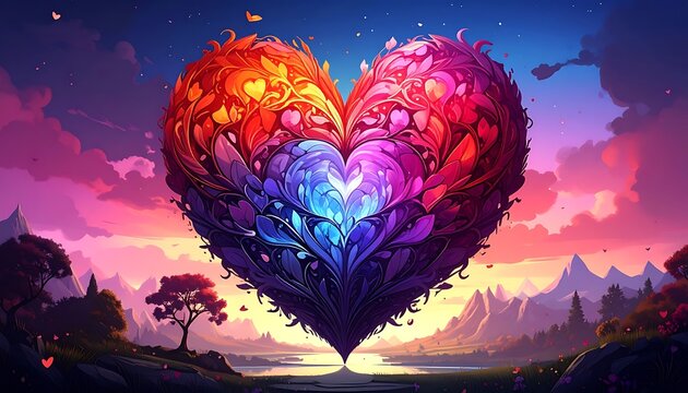 Vibrant heart bloom
