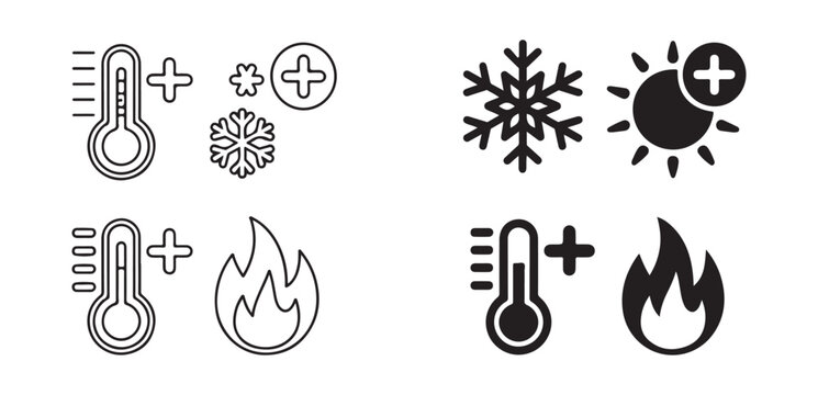 Weather and Temperature Control Icon Set