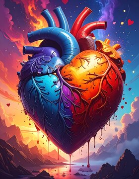 Vibrant heart in nature