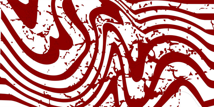 Modern Wavy Red Striped Background with Distressed Halftone Noise