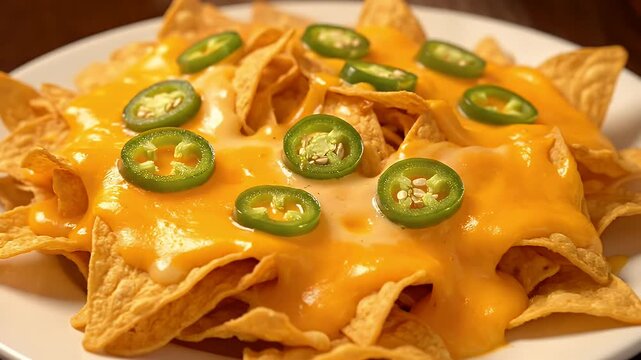 Delicious Nachos with Melted Cheese and Jalapenos - A Perfect Snack