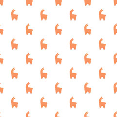 Fototapeta premium Repeating cute orange llamas creating a fun animal pattern