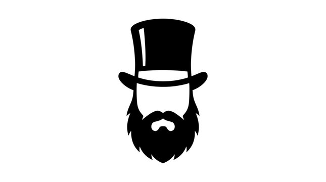 Black silhouette of a bearded man.