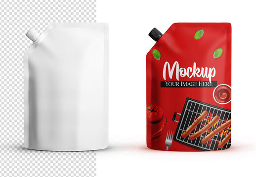 Doypack Spout Pouch Packaging Mockup Isolated