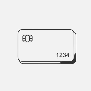 Credit card with chip and number.
