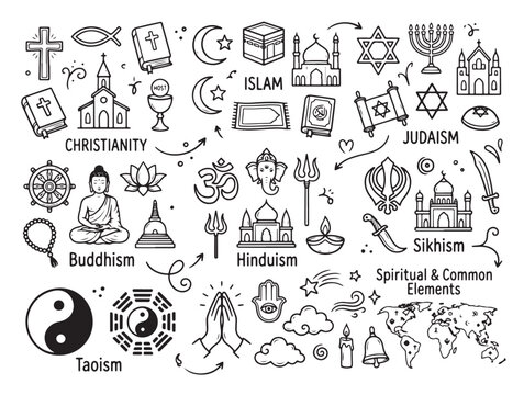 World Religions Doodle Set