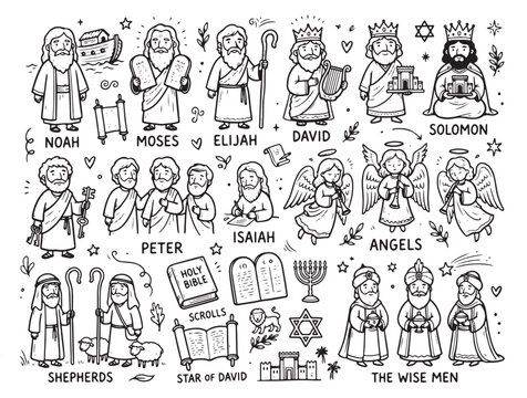 Biblical Characters and Kings Sketch Set