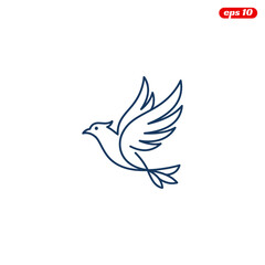 Fototapeta premium Elegant Minimalist Line Art Dove Flying Gracefully.