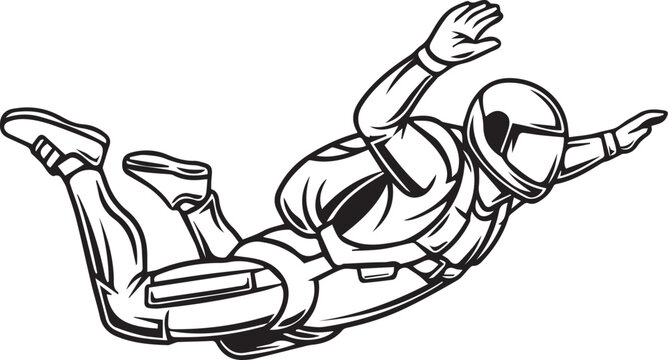 Person skydiving in free fall position
