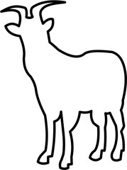 Fototapeta premium Minimalist Black Outline Goat for Farm and Idul Adha Qurban