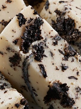 Cookies and Cream Cheesecake Slice with Oreo Crumbs Hyperreal Macro Dessert Food Photography Sweet Treat