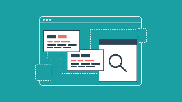 SEO Content Strategy Vector Illustration, Website Optimization and Search Analysis Flat Design, Digital Marketing Technology Concept