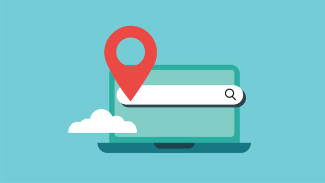 Local Search SEO Vector Illustration, Online Location Finder Flat Design, GPS Navigation and Web Search Technology Concept