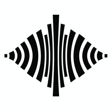 Sound wave, audio signal, black icon, vector graphic, sound pattern