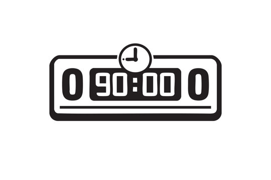 Digital Soccer Match Timer Vector | Football Game Clock Scoreboard Icon