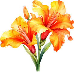 Fototapeta premium Watercolor Canna Lily Flower