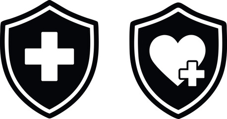 Obraz premium Medical Shield Protection Icons