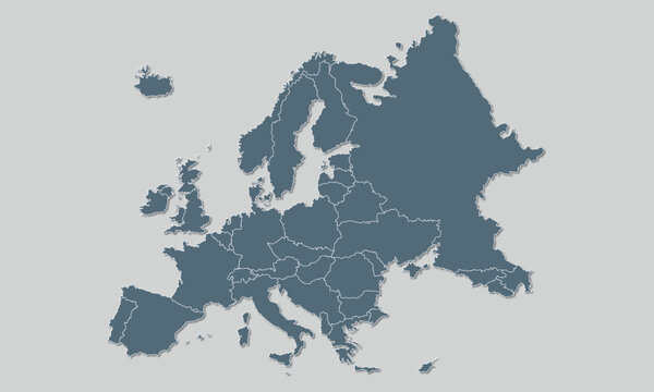 Europe Map Silhouette Vector illustration

