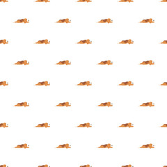 Fototapeta premium Puppy beagle dog sleeping on a white background creating a seamless pattern