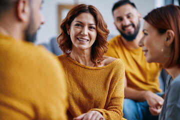 Obraz premium Intergenerational Family Gathering Around Cozy Firelight, Grandmother Narrating Tales, Infusing Warmth and Laughter into Precious Moments