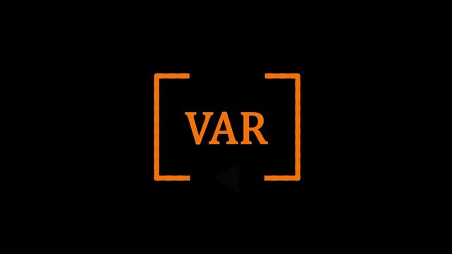 football var icon.animated white and red var icon on a green screen.