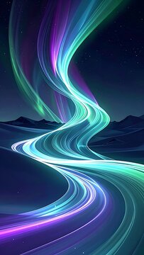 Vibrant light ribbon flow