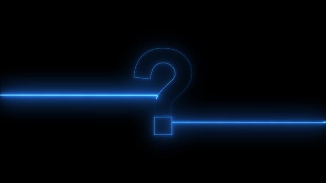 neon Question mark sign Question mark icon asking icon animation.4k resolution abstract.Question mark icon.