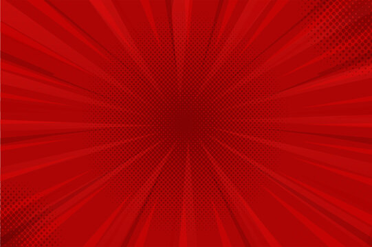 Red grunge background with sunburst red rays background