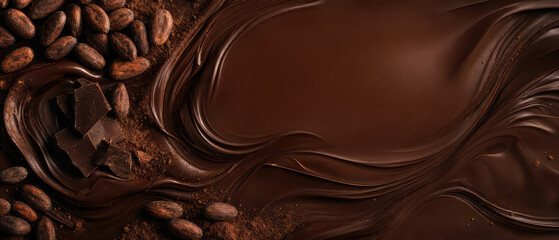 Naklejka premium Celebrating sweet chocolate delights a brown background scene for a festive occasion