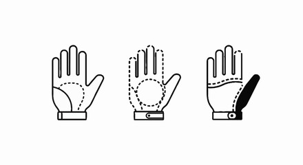 Fototapeta premium Illustrated collection of different driving glove designs.