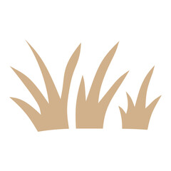 Light brown dry grass tuft savannah autumn field ground vegetation asset flat vector © ImamSetia