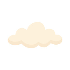 Fototapeta premium Single fluffy white cloud pastel cumulus weather sky graphic element flat cartoon vector illustration