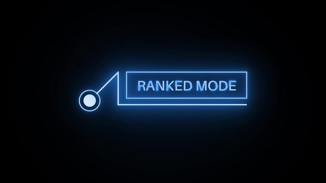 Blue HUD ranked mode animation with futuristic esports gaming interface overlay design