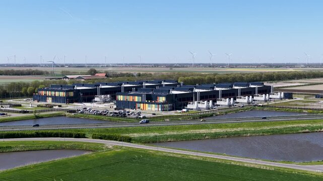 Data center at the Agriport A7 business park in Middenmeer. The campus is part of the technology company's Dutch cloud infrastructure.
