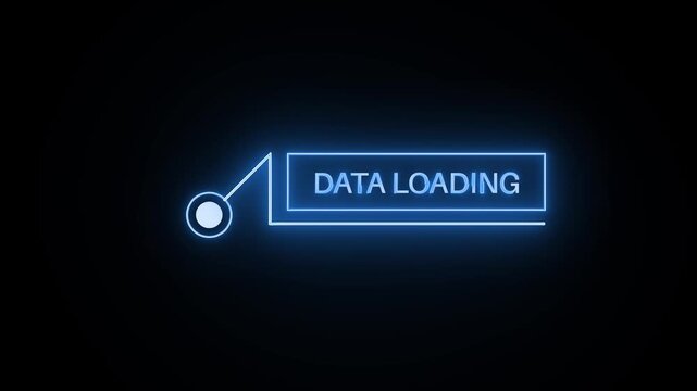 Blue HUD data loading animation with futuristic cyber interface motion graphics overlay effect