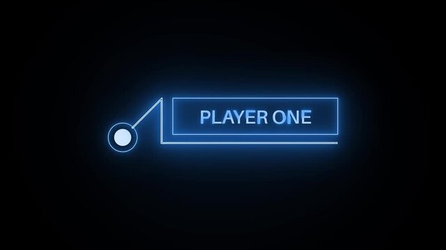 Blue HUD player one callout animation with futuristic gaming interface overlay effect