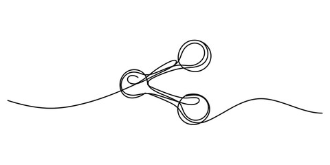 Obraz premium Continuous single line drawing of a social media share icon