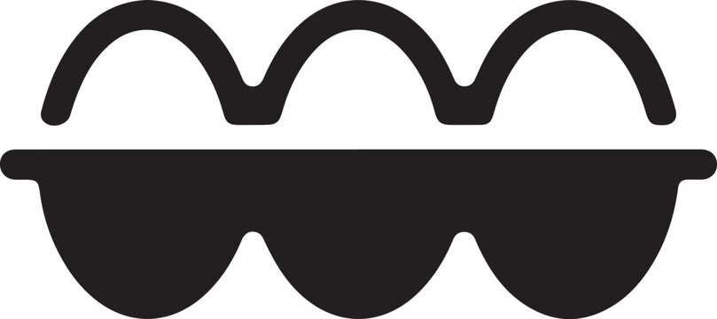 Carton of eggs food white. logo Vector Black silhouettes
