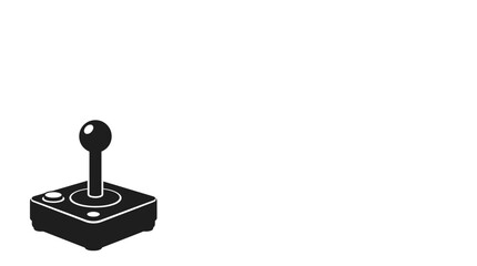 Minimalist black and white joystick game controller icon. © kabeh slamet