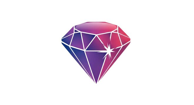 Glowing purple diamond icon with bright white sparkle