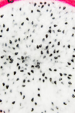 Dragon Fruit Texture Vertical Background with Seeds Close Up