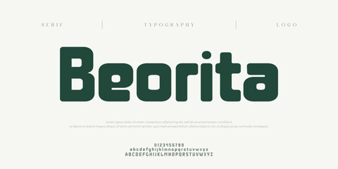 Fototapeta premium Modern Bold Sana Serif Logo Font. Regular Italic Number Typography urban style alphabet fonts for fashion, sport, technology, digital, movie, logo design, vector illustration