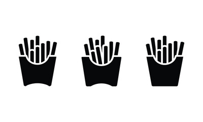Obraz premium French fries icons set isolated on white background simple design graphic.